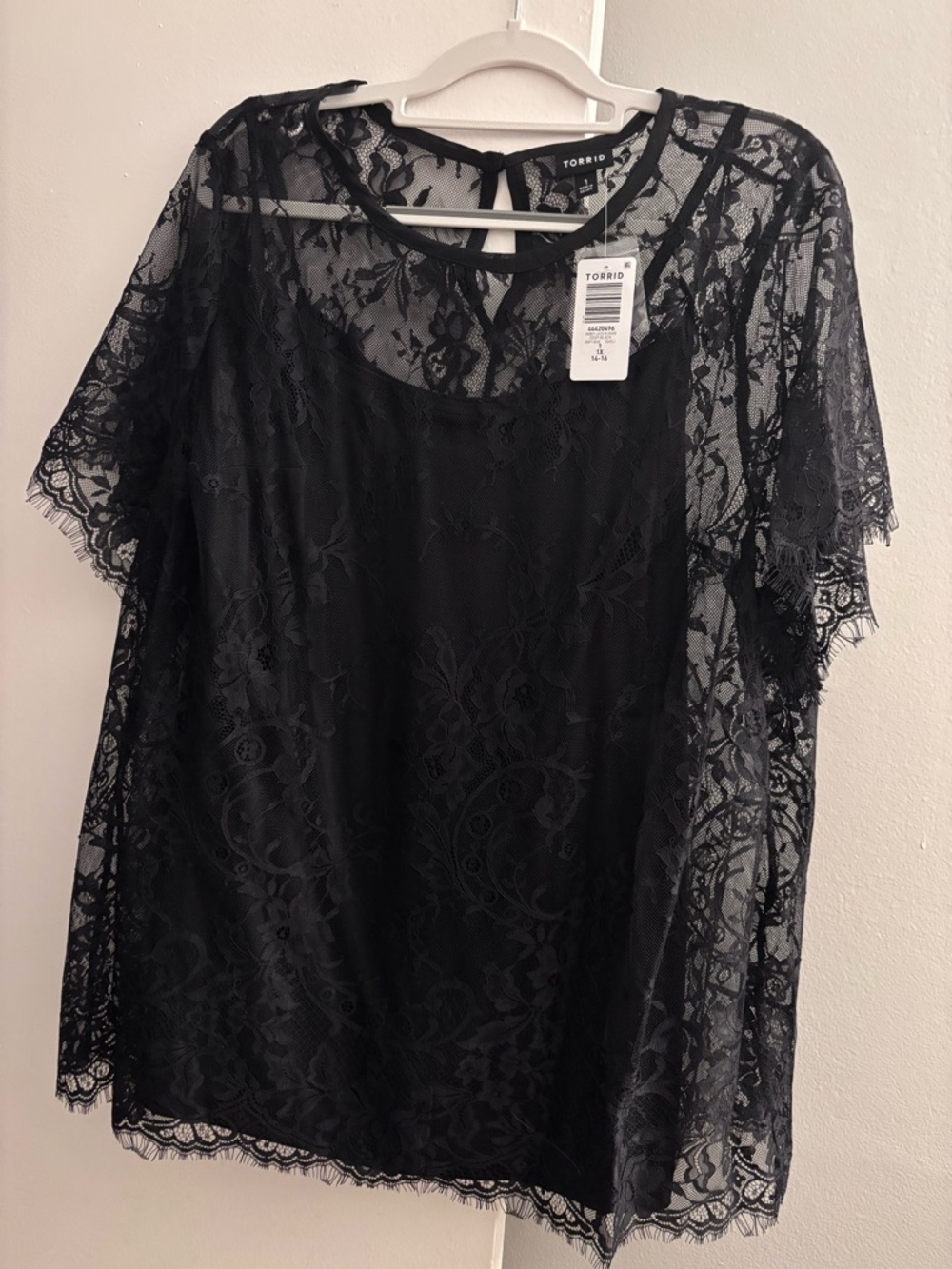 torrid Black Lace Overlay Blouse